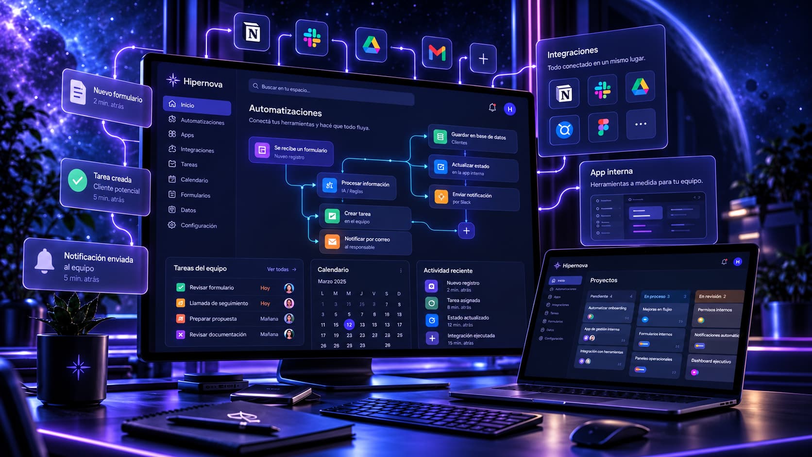 Automatizaciones y apps web desarrolladas por Hipernova